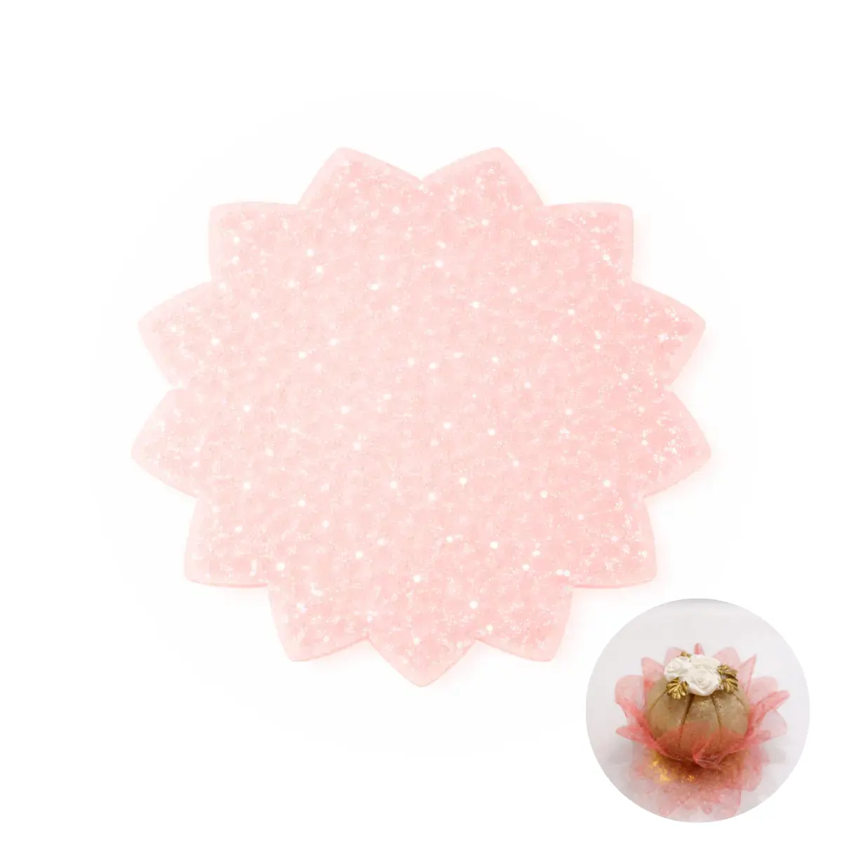 tullerougepatisserieorientale (2) Tulle scintillant rouge rubis pour sublimer une pâtisserie orientale avec une finition élégante et pailletée.