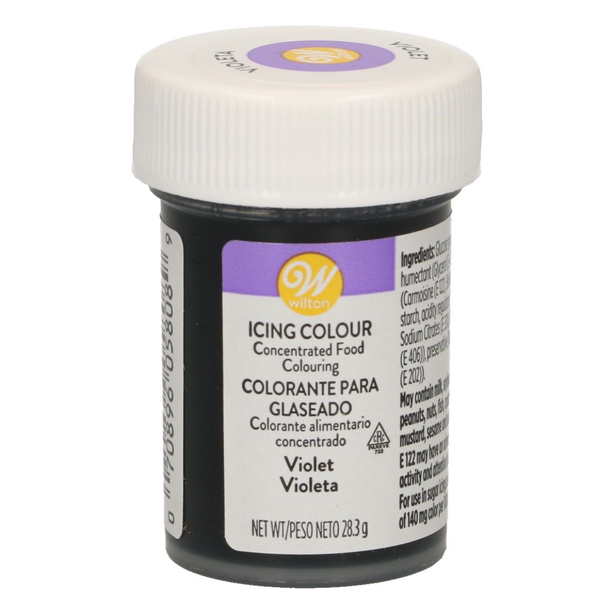 Colorant alimentaire en gel violet + paillettes dorées 