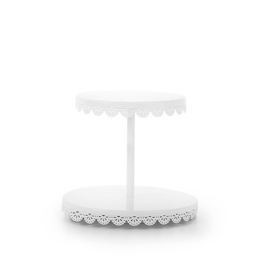 Presentoir Rond 2 Etages Perle Doree