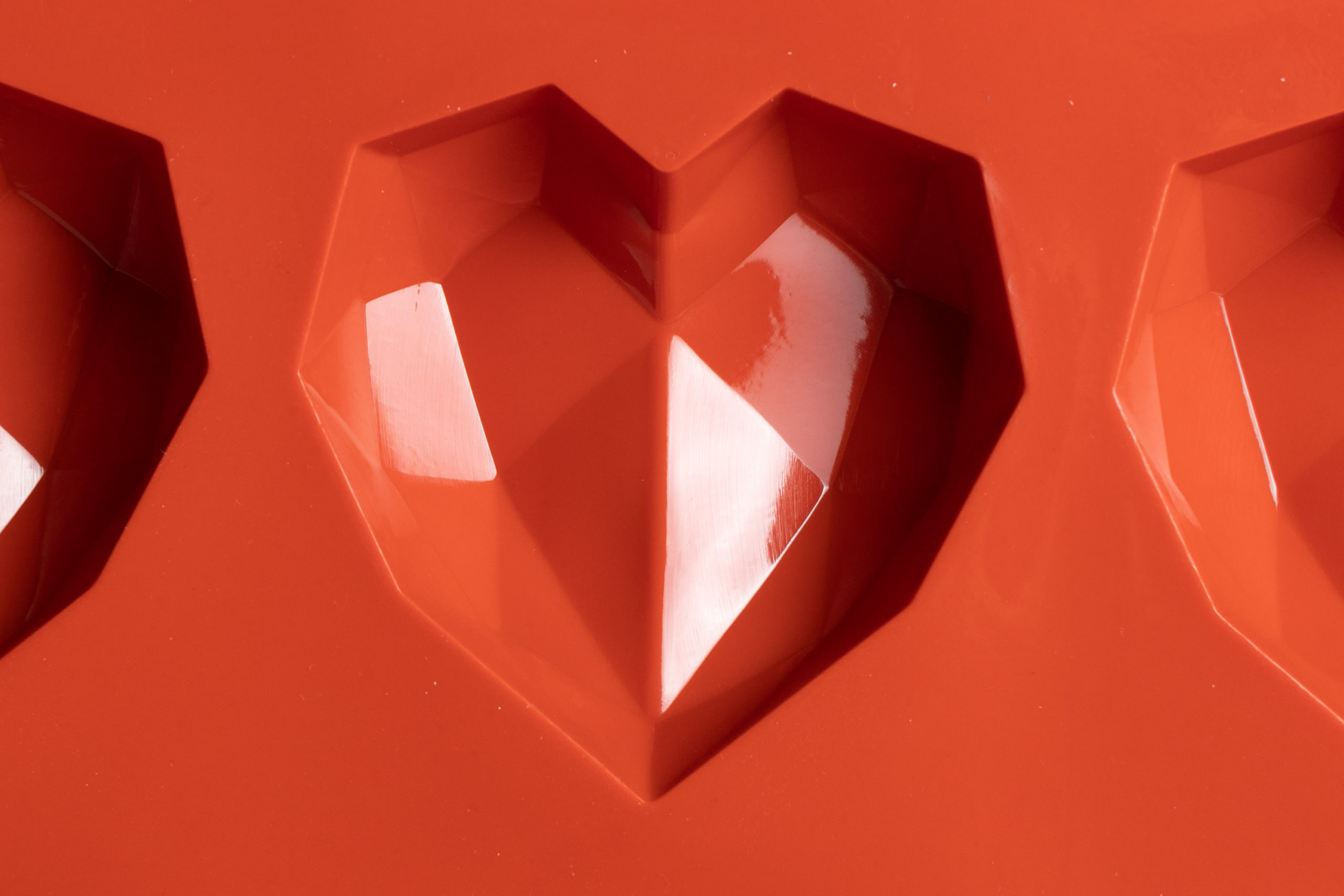 Moule silicone 8 Coeur diamant - Perle Dorée