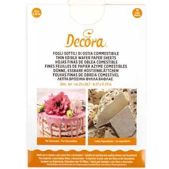 Feuilles azyme comestibles Decora x10 - Perle Dorée