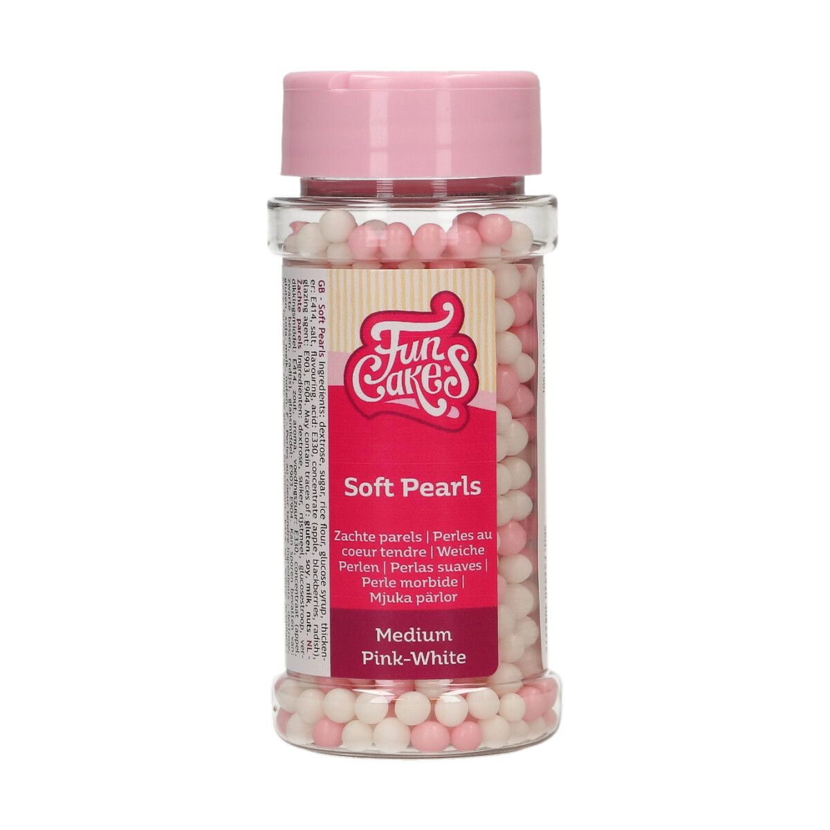 Perles de sucre Funcakes Rose & Blanc - Perle Dorée