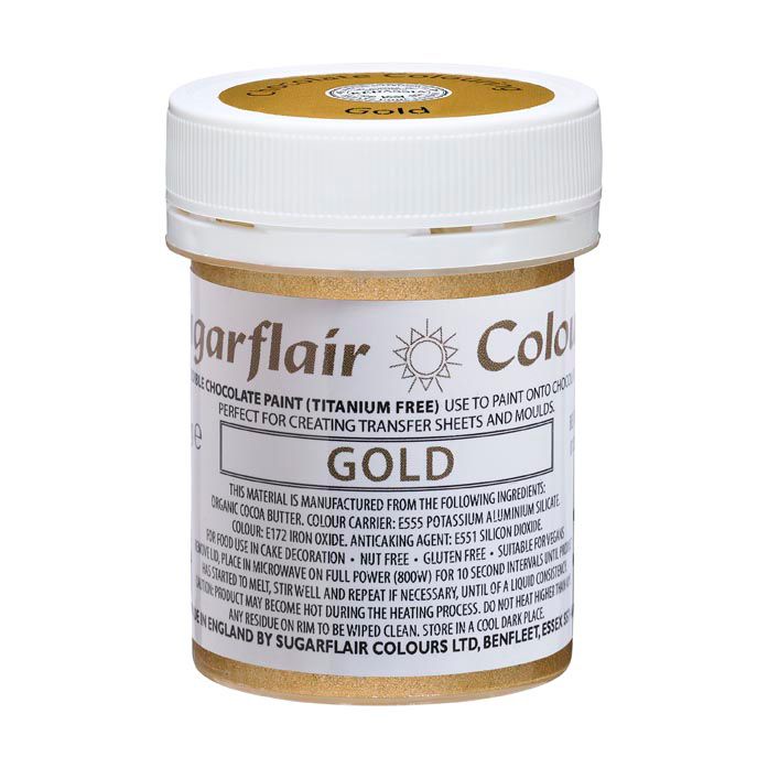 Colorant pour chocolat Or Sugarflair - Perle Dorée