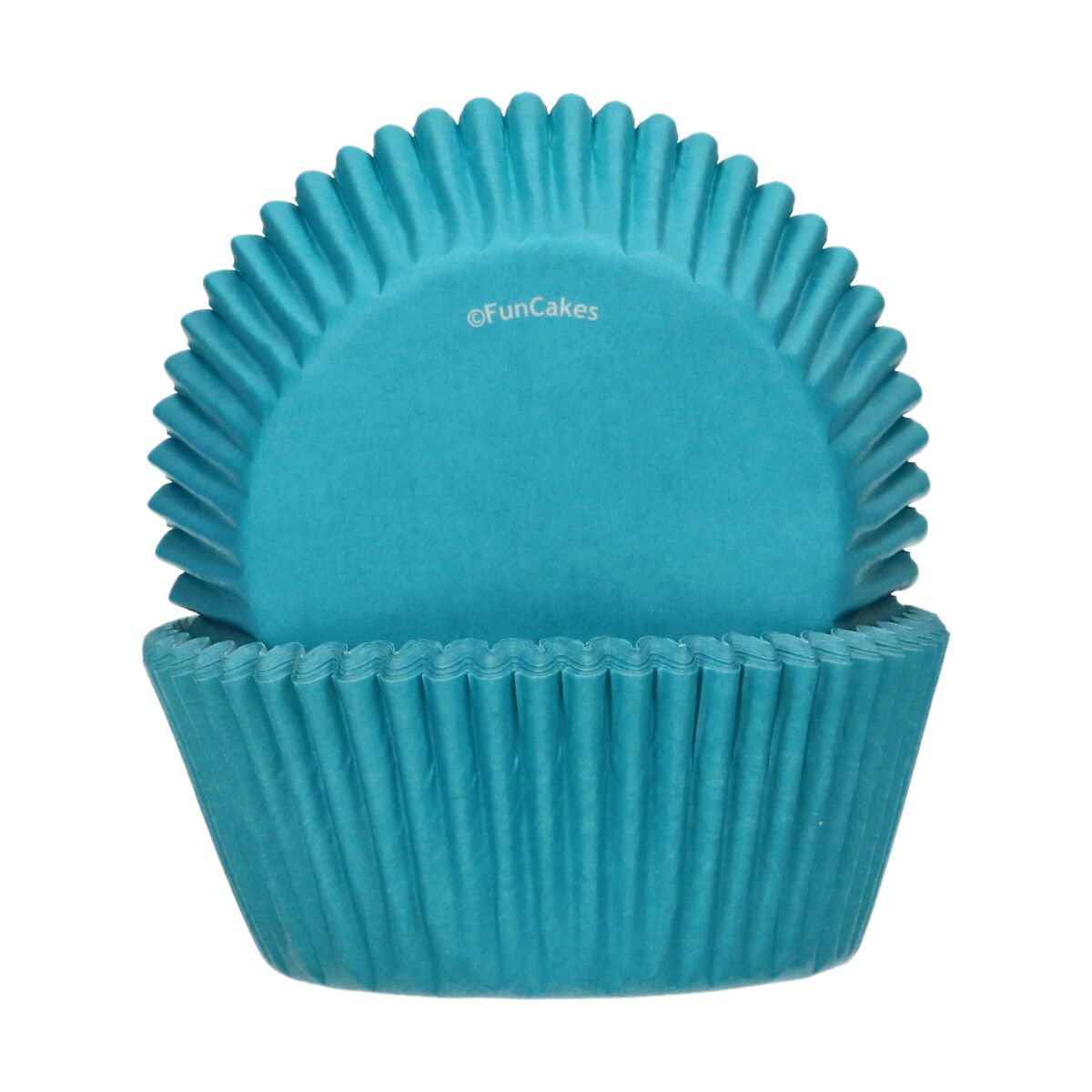 Caissettes à cupcakes Bleu turquoise Funcakes x48 - Perle Dorée