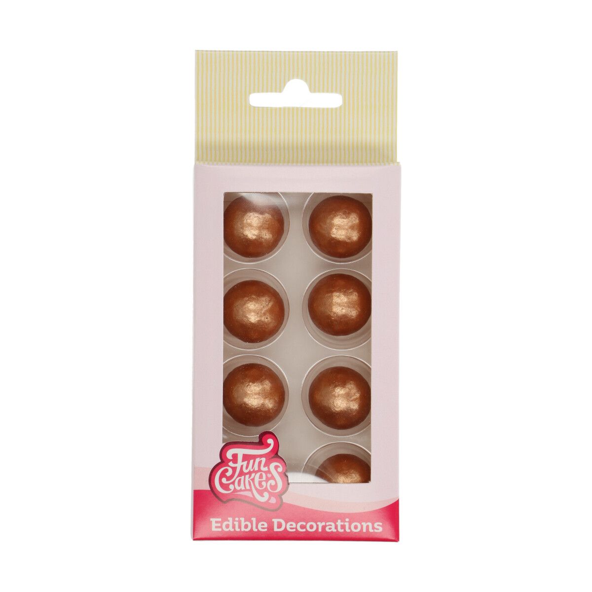 Boules de chocolat Doré bronze X8 Funcakes - Perle Dorée