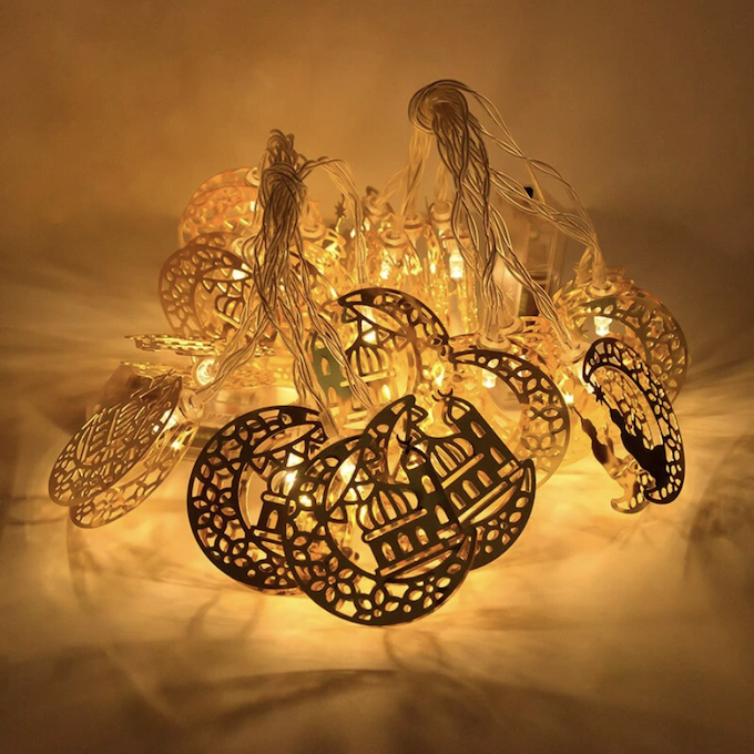 Guirlande lumineuse thème oriental Lune Mosquée - Perle Dorée