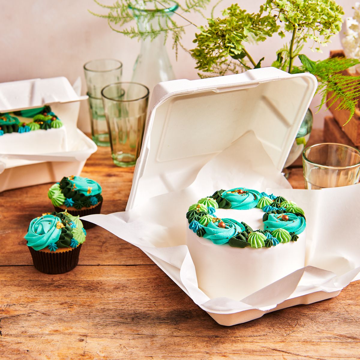 Caissettes à muffins 3,8cm Bleu x20 - Perle Dorée