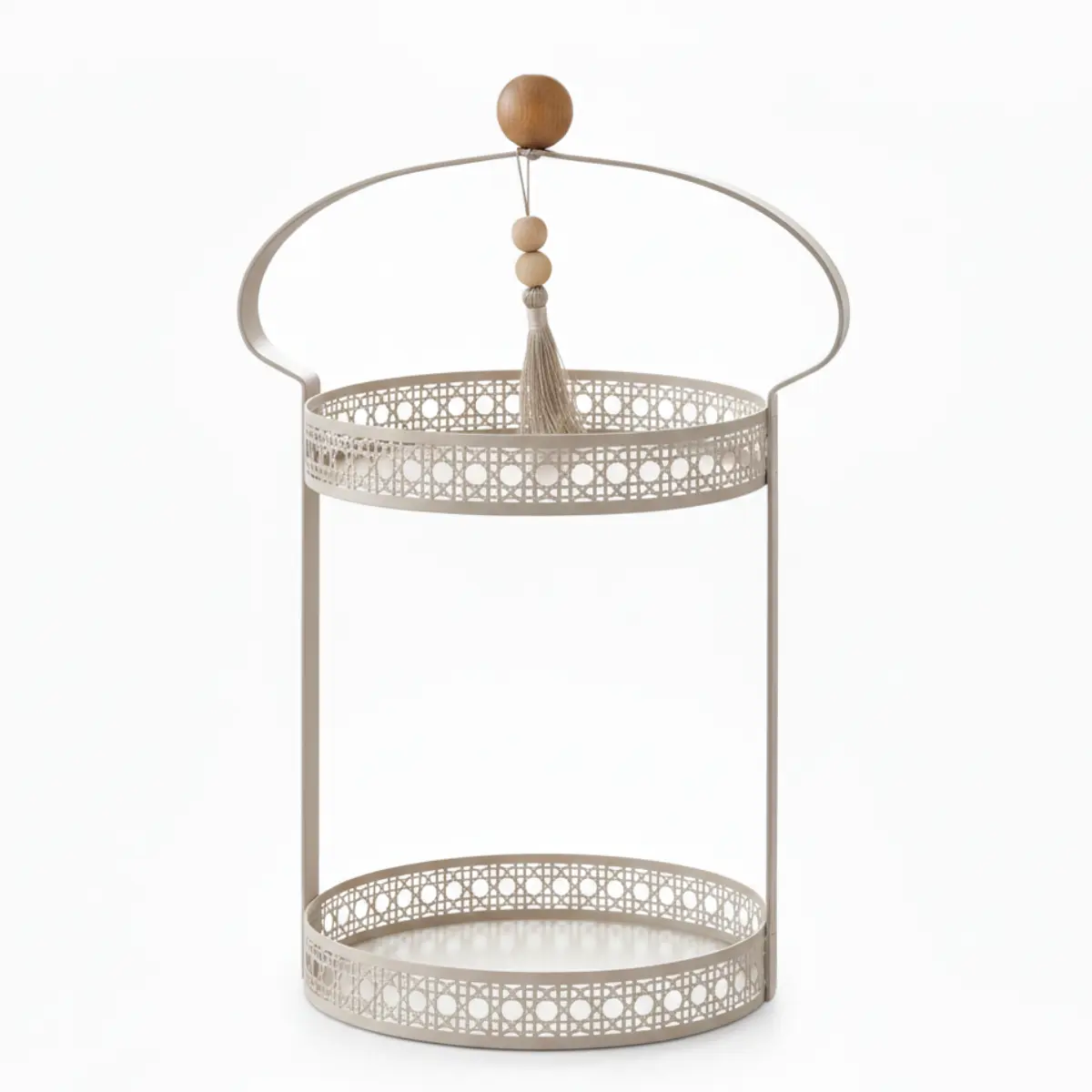 PlateaudeuxetagescollectionZAYEN Plat 2 étages rond greige DIYAFA – art de la table oriental chic