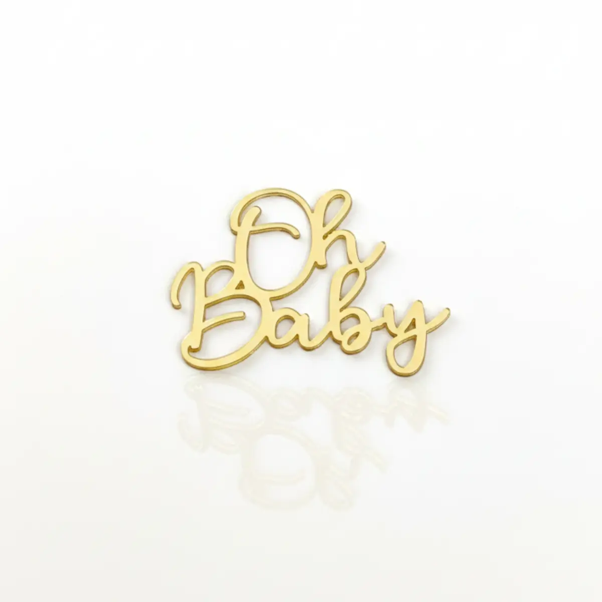 ohbabydecorationacrylique Décoration en acrylique or doré"Oh Baby" pour fête de naissance Babyshower Gender Reveal